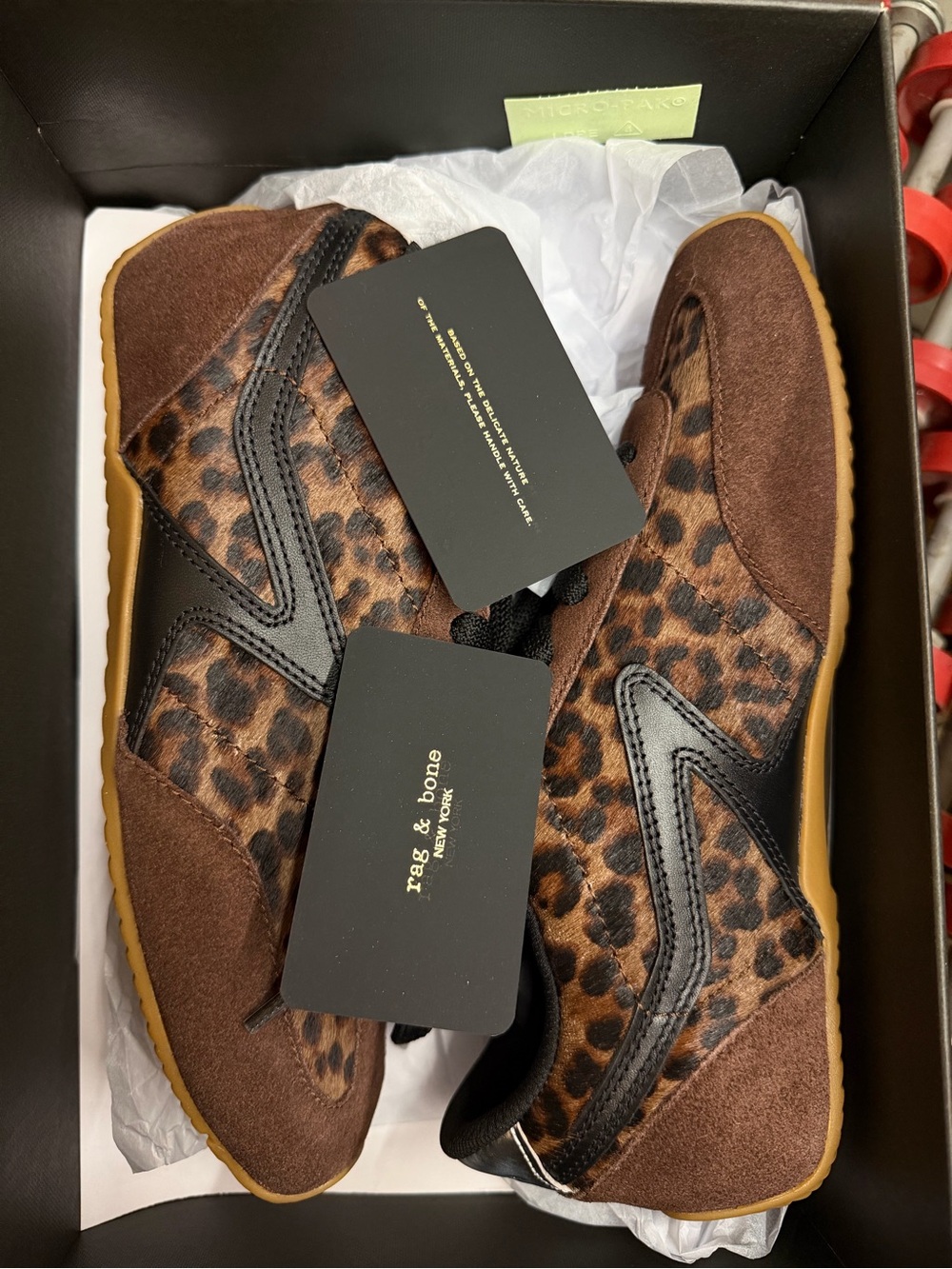 Rag & Bone Women’s Sneakers – Brown Animal Print Haircalf